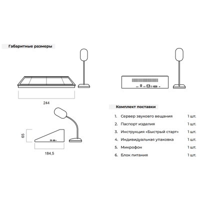 IP-сервер звукового вещания с микрофоном PA100