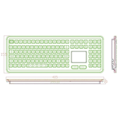 Настольная силиконовая клавиатура с тачпадом K-TEK-M399TP-KP-FN-DT-W-US/RU-USB
