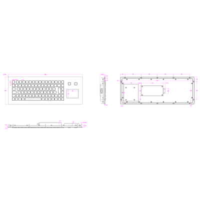 Антивандальная панельная клавиатура с тачпадом и подсветкой K-TEK-M390TP-FN-BL-NV-151B-BT-DWP-US/RU-USB