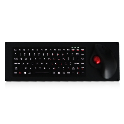 Панельная силиконовая клавиатура с трекболом и подсветкой K-TEK-M425-OTB-FN-BL-US/RU-USB