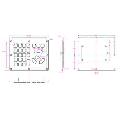 Панельная силиконовая клавиатура NumPad с указательным устройством K-TEK-M160HP-KP-IL-SS-USB
