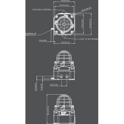 Взрывозащищённый маяк стробоскоп D2xB1X10